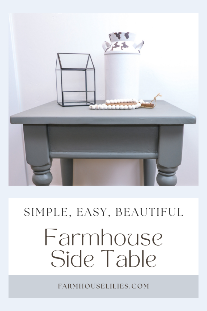 Pinterest Image for DIY Farmhouse side table